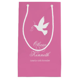 Pequeña Boda de paloma blanca gracias bolsa de regalo pers