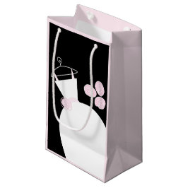 Pequeña Boda Gown Bolsa de regalo rosa negro rosa pálido