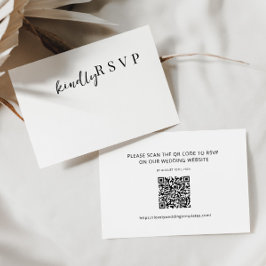 Pequeña Boda Minimalista moderna Tarjeta de código QR RSVP