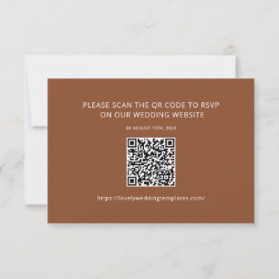 Pequeña Boda Minimalista Terracotta RSVP Tarjeta de código