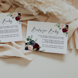 Pequeña Boho Burgundy Rubor Books para la tarjeta del bebé