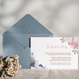 Pequeña Boho Pampas Floral Books para la tarjeta del bebé