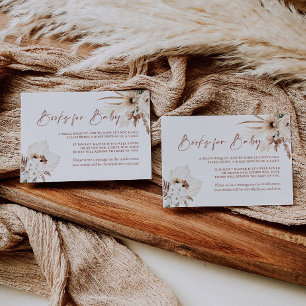 Pequeña Boho Pampas Grass Books para la tarjeta de bebé