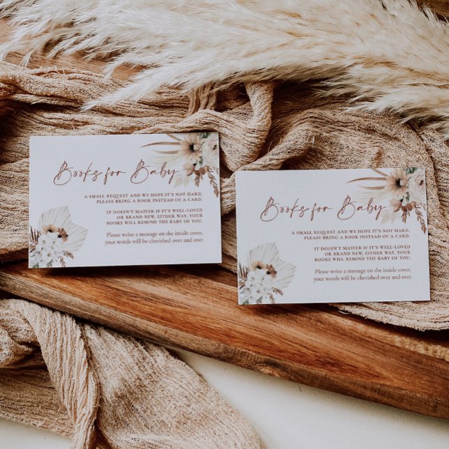 Pequeña Boho Pampas Grass Books para la tarjeta de bebé (Subido por el creador)