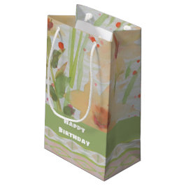 Pequeña Bolsa acuarela Floral de papel pequeño para regalo