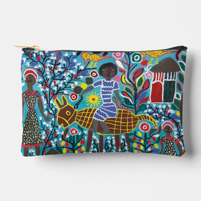 Pequeña bolsa de accesorios con imagen de arte afr (Anverso)