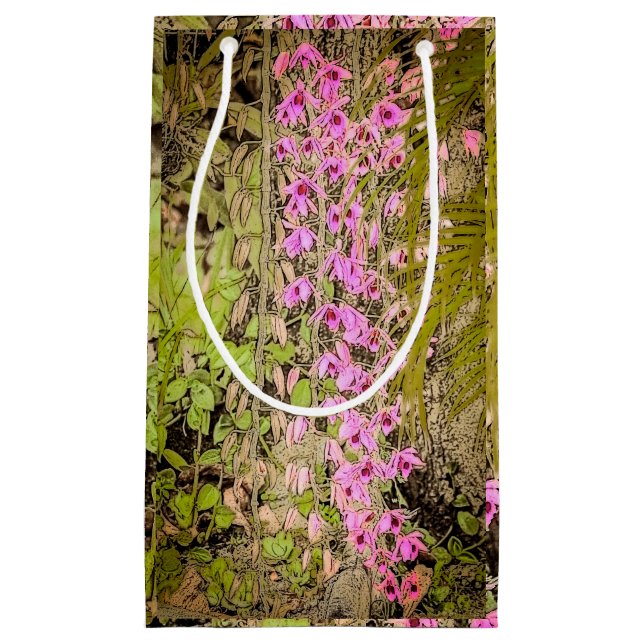 Pequeña Bolsa de regalo alta de orquídea (Anverso)