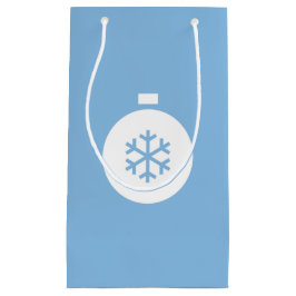 Pequeña Bolsa de regalo azul de bola de Navidad