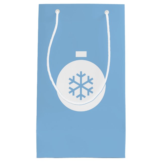 Pequeña Bolsa de regalo azul de bola de Navidad (Anverso)