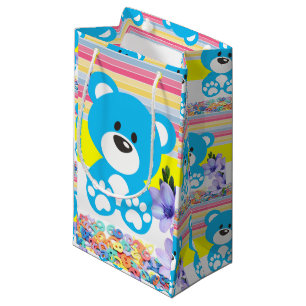 Pequeña Bolsa de regalo Banda de oso amarillo y azul