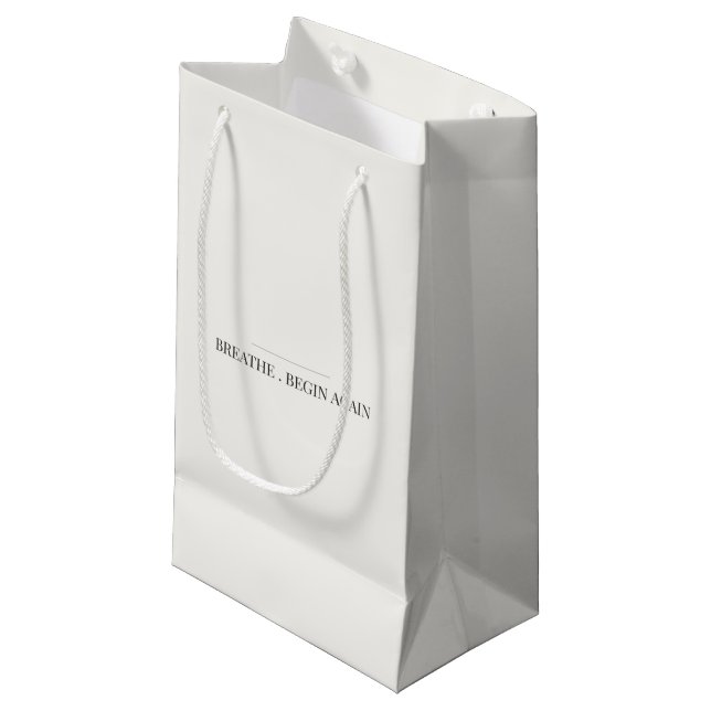 Pequeña Bolsa de regalo Breathe Begin Again – Calma minima (Angulo Anverso)