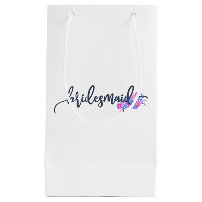 Pequeña Bolsa de Regalo | Caligrafía para Boda de Dama de  (Anverso)