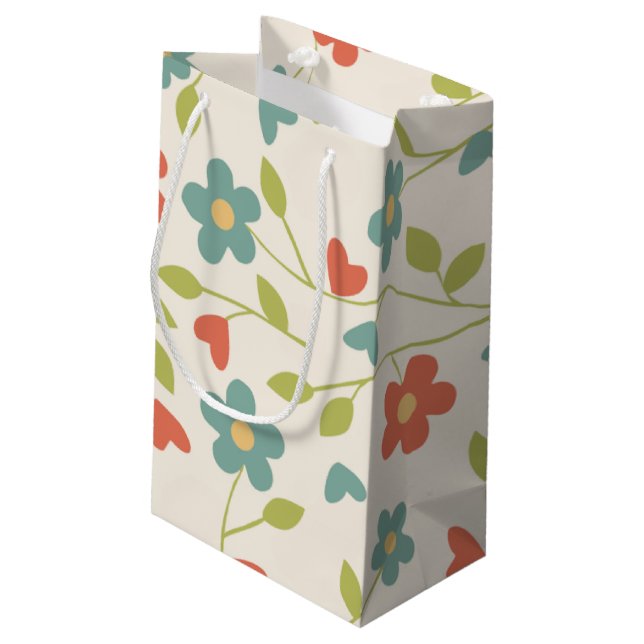 Pequeña Bolsa de regalo con estampado de flores (Angulo reverso)