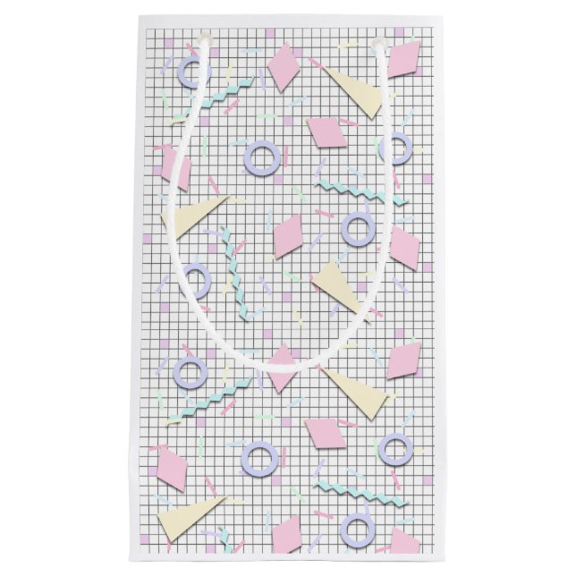 Pequeña Bolsa de regalo con estampado geométrico pastel de (Anverso)