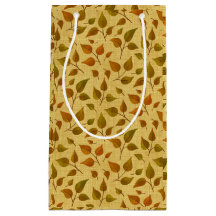 Bolsa de regalo con hojas de otoño