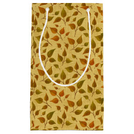 Pequeña Bolsa de regalo con hojas de otoño