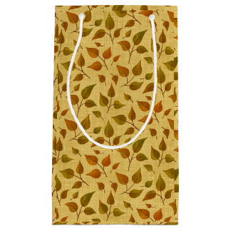 Pequeña Bolsa de regalo con hojas de otoño
