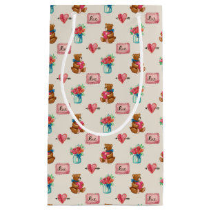 Pequeña Bolsa de regalo con motivos de Oso y Flor de Teddy