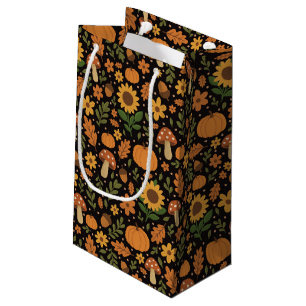 Pequeña Bolsa de regalo con patrón de otoño rústico dibuja