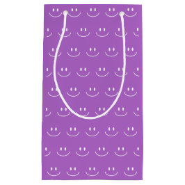 Pequeña Bolsa de regalo con patrón de sonrisa lila