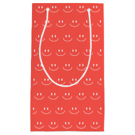 Pequeña Bolsa de regalo con patrón de sonrisa roja