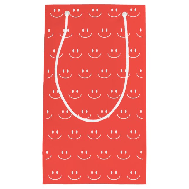 Pequeña Bolsa de regalo con patrón de sonrisa roja (Anverso)