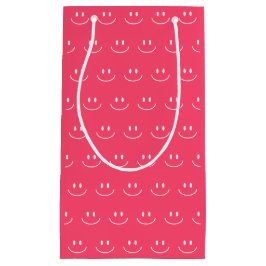 Pequeña Bolsa de regalo con patrón de sonrisa rosa