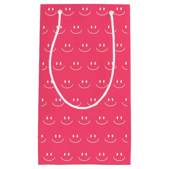 Pequeña Bolsa de regalo con patrón de sonrisa rosa (Anverso)