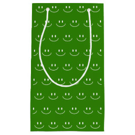 Pequeña Bolsa de regalo con patrón de sonrisa verde