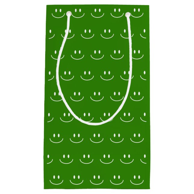 Pequeña Bolsa de regalo con patrón de sonrisa verde (Anverso)