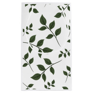 Pequeña Bolsa de regalo con tema de planta de hojas y foll