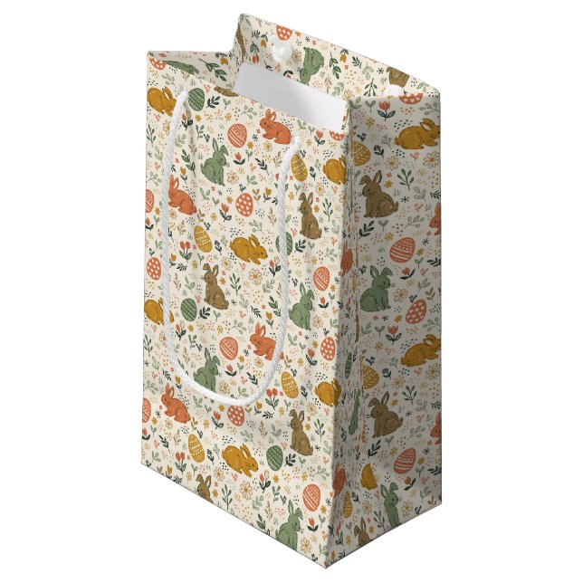 Pequeña Bolsa de regalo conejitos de primavera dibujados a (Angulo Anverso)
