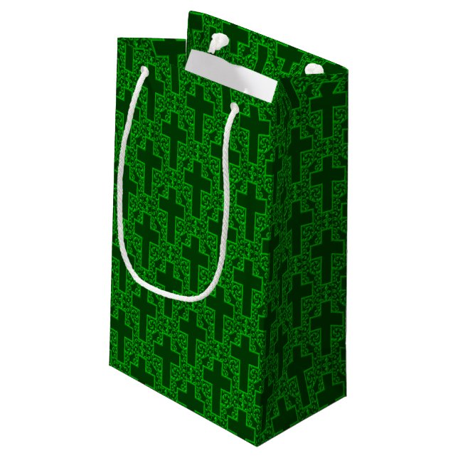 Pequeña BOLSA de REGALO cruzado-14-verde (Angulo reverso)