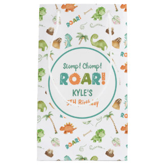 Pequeña Bolsa de regalo de acuarela de dinosaurio