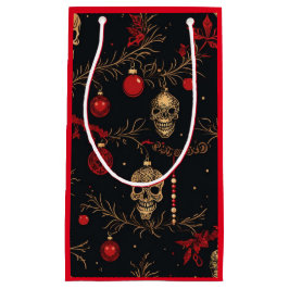 Pequeña Bolsa de regalo de adorno de cráneo (rojo)