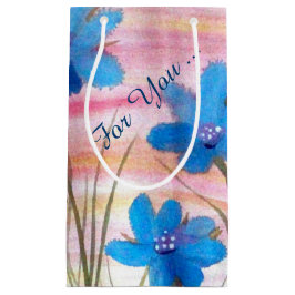 Pequeña Bolsa de regalo de agradecimiento floral azul