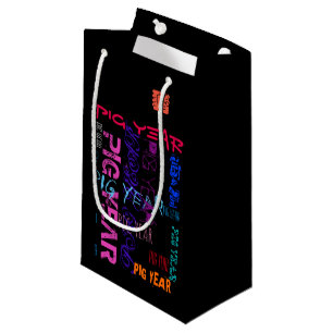Pequeña Bolsa de regalo de año de cerdo 2019 con estilo de