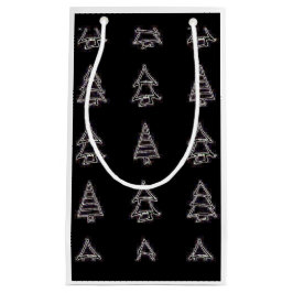 Pequeña Bolsa de regalo de árbol blanco y negro