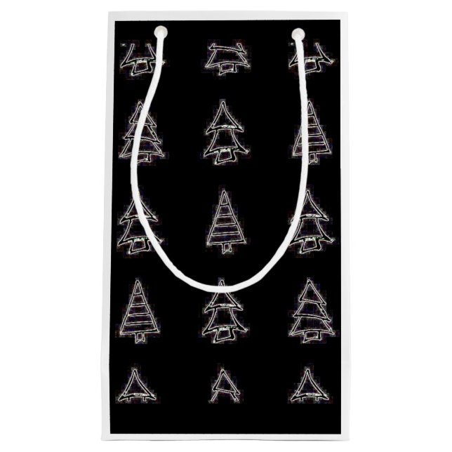 Pequeña Bolsa de regalo de árbol blanco y negro (Anverso)
