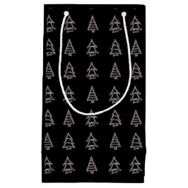 Pequeña Bolsa de regalo de árbol blanco y negro