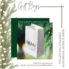 Pequeña Bolsa de regalo de árbol de Navidad en acuarela Me