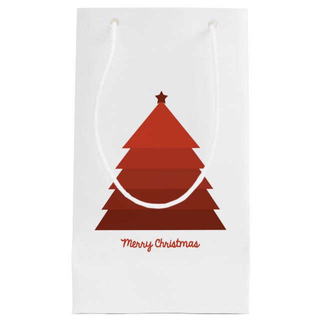 Pequeña Bolsa de regalo de árbol de Navidad rojo (Anverso)