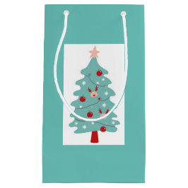 Pequeña Bolsa de regalo de árbol lindo (Seafoam)