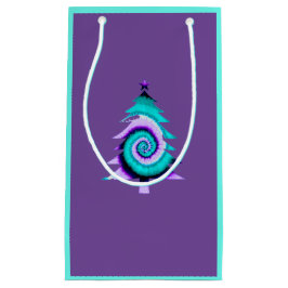 Pequeña Bolsa de regalo de árbol púrpura psicodélico