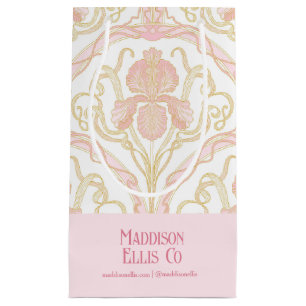 Pequeña Bolsa de regalo de arte floral rosa Nouveau para n