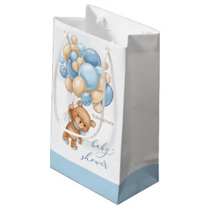 Pequeña Bolsa de regalo de Baby Shower de los globos azule