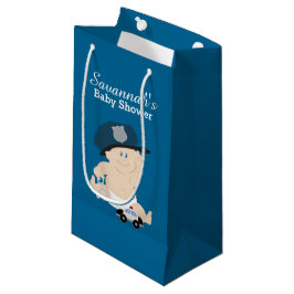 Pequeña Bolsa de regalo de Baby Shower para el policía de 