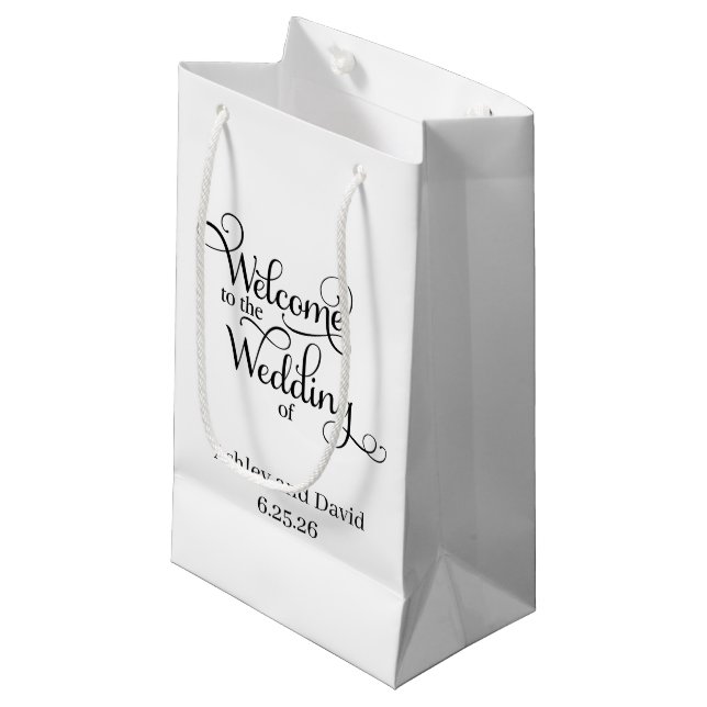 Pequeña Bolsa de regalo de bienvenida de boda (Angulo Anverso)
