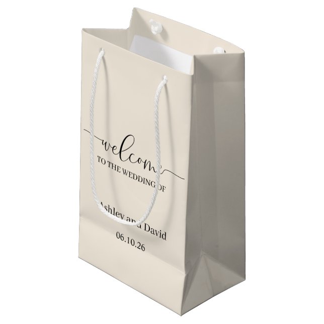 Pequeña Bolsa de regalo de bienvenida de boda (Angulo Anverso)
