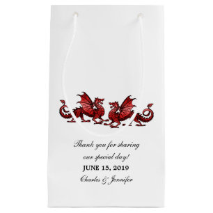 Pequeña Bolsa de regalo de Boda de Dragones Rojos Elegante